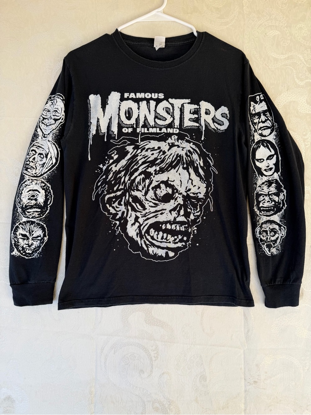 Fruit of the Loom Black Long Sleeve Famous Monsters Graphic Tee